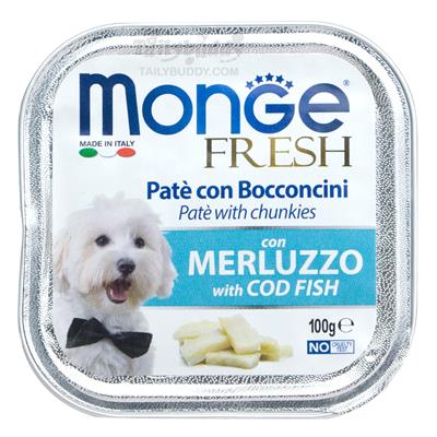 Monge Fresh มอนเจ้ อาหารเปียกสุนัข รสปลาค้อด (100 กรัม)