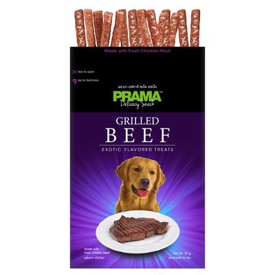 PRAMA Beef พราม่า สแน็ค ขนมสุนัข รสเนื้้อ (70g.)