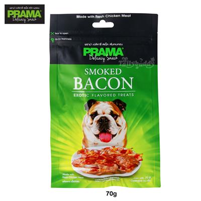 PRAMA Smoky Bacon พราม่า สแน็ค  ขนมสุนัข รสเบคอน (70 g.)