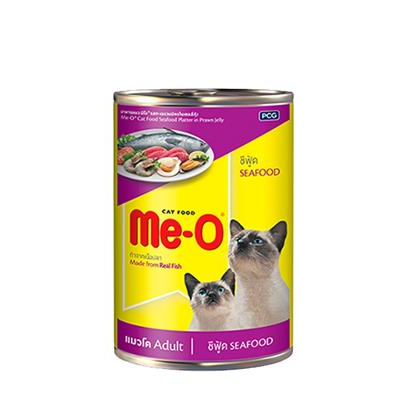 MeO มีโอ อาหารแมวชนิดเปียก สูตรซีฟู้ดในเยลลี่ สำหรับแมวทุกสายพันธุ์  400 g