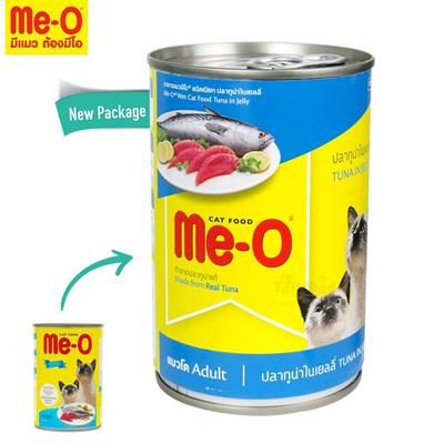 MeO มีโอ อาหารแมวชนิดเปียก สูตรปลาทูน่าในเยลลี่ สำหรับแมวทุกสายพันธุ์  (400g)