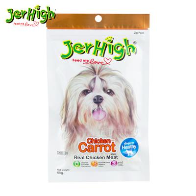 Jerhigh Chicken Carrot Stick เจอร์ไฮ สติ๊ก (แครอท) ขนมสำหรับสุนัข เพื่อสุขภาพ (60g)