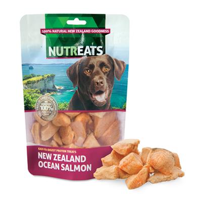 NUTREATS Ocean Salmon นูทรีทส์ เนื้อปลาแซลมอน ขนมสุนัขฟรีซดรายเพื่อสุขภาพ (50g)