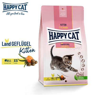 Happy cat Land GEFLUGEL Kitten อาหารลูกแมว หลังหย่านม 2-6 month (300g,1.3kg)