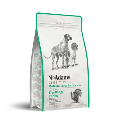 McAdams Sensitive Medium/Large Breed Free Range Turkey แมคอดัมส์ อาหารสุนัขพันธุ์กลาง-ใหญ่แพ้ง่าย สูตรไก่งวงฟรีเรนจ์